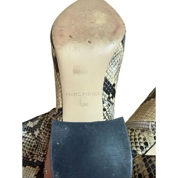 Marc Fisher Snakeskin Knee High Pointed Toe Boots 8.5 - Picture 5 of 6